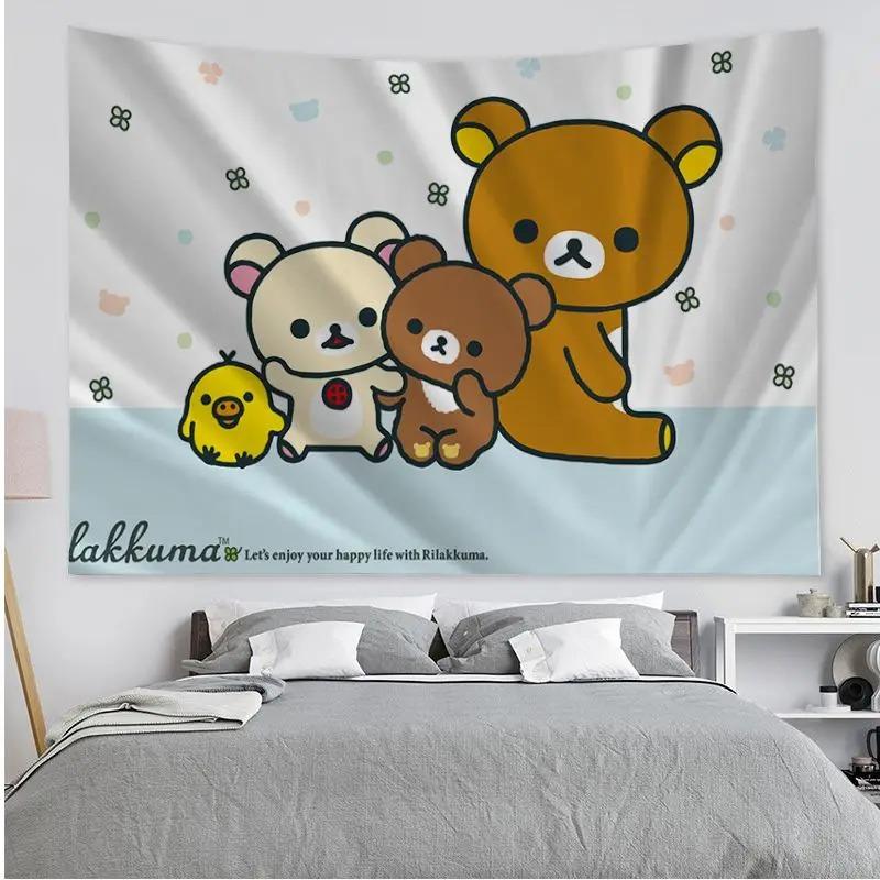 Office Living Room Tapestry Cute Bear Cartoon Tapestry Home Wall Decoration Tapestry