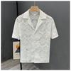 Herrenhemd Neu Kurzärmelig Sommer Dünn Lässig Retro Atmungsaktiv Hohl Spitze Oberteil Aus Elegant Hombre Modisch