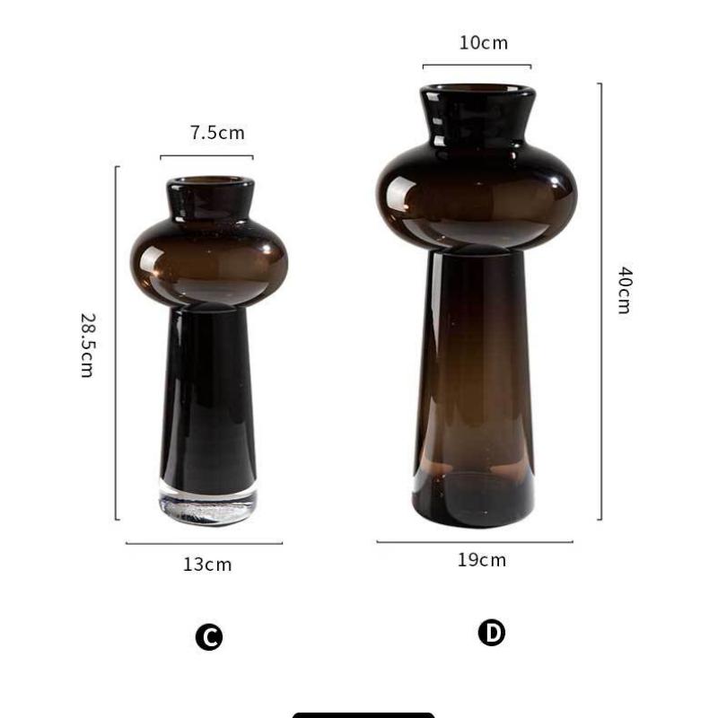 Nordic Home Decor Heavy Glass Vase Living Room Decoration Flower Arrangements Desktop Hydroponic Vase