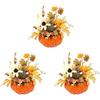 NMFIN 3PCS Artificial Pumpkins for Decoration, Mini Fake Pumpkins with Artificial Flowers for Christmas House Wedding Party Ornaments Home Store