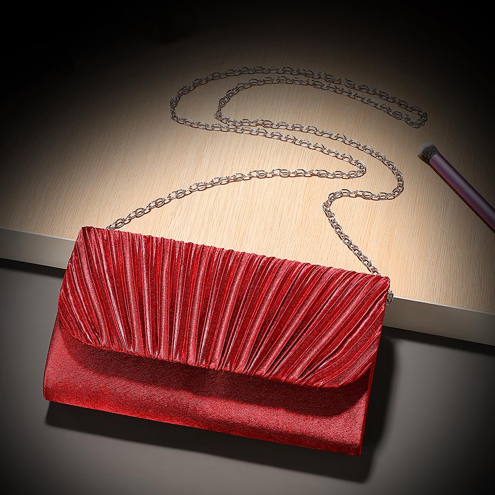 Pleated Evening Bag Ladyship Storage Bag Wedding Party Dress Clutch Bag Fashion Chain Satchel Bag