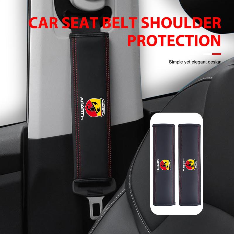 Car Seat Belt Cover Shoulder Strap Protector Pad Accessories For Abarth FR FIAT 500 595 695 124 Bravo Linea Siena Panda
