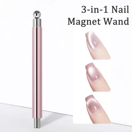 1/3 Pezzi Bacchetta Magnetica per Unghie Occhi di Gatto 3-in-1 a Doppia Punta Penna Magnetica per Smalto con Perline Rotonde Strumento per Design Unghie Smalto Gel Occhi di Gatto da Donna