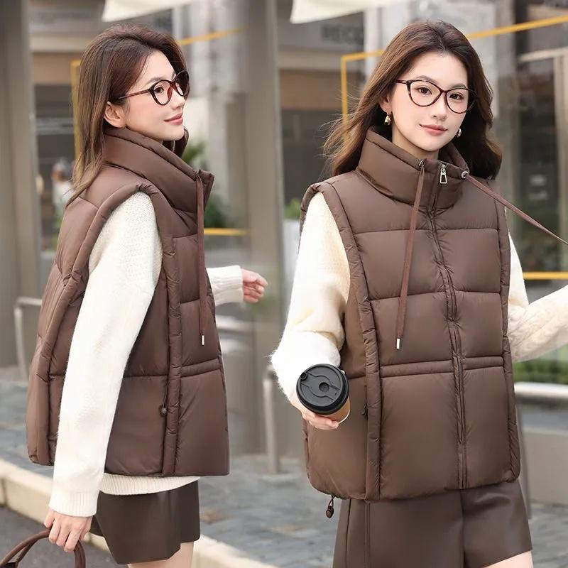 Design Sleeveless Jacket for Ladies Down Cotton Vest Coat Women Parkas Short Thick Waistcoat Outcoat