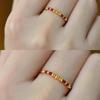 Bohemian Chinese Year Lucky Braided Ring Golden-Toned Knot & Auspicious Red Cord Charm Casual Attire Lunar Celebration Gift
