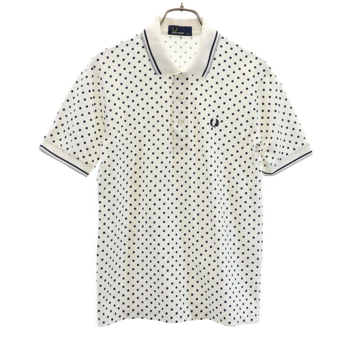 

FRED PERRY Dot Pattern Short sleeve Polo shirt S white Polka dot Men s Used