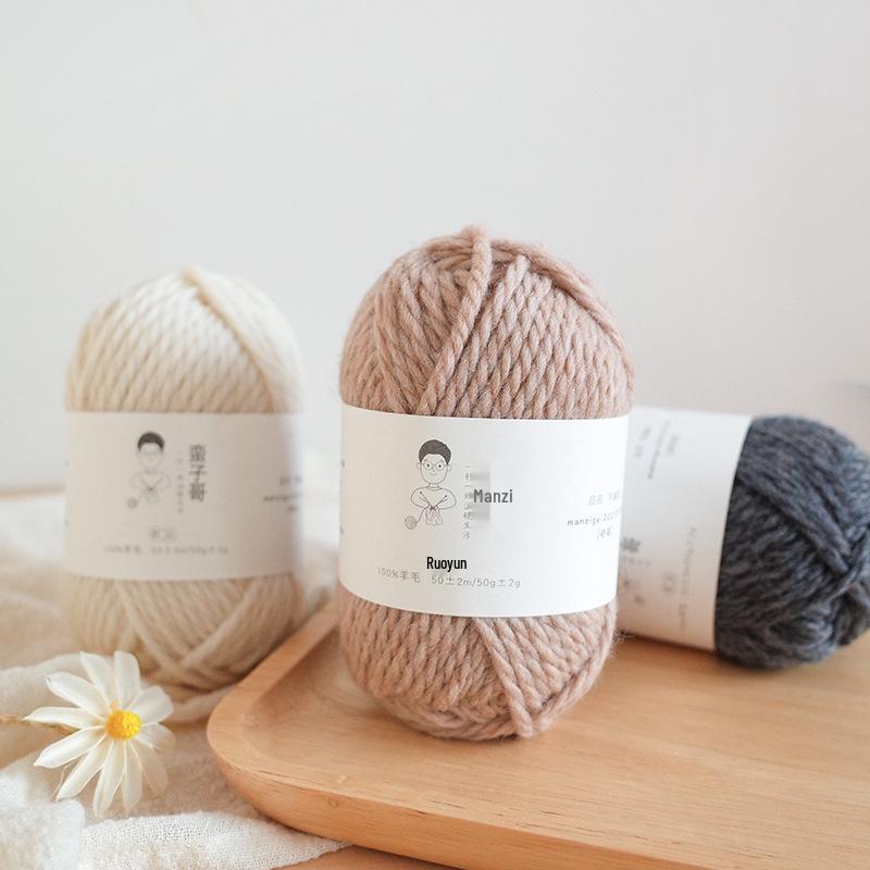 100% reine Wolle Grobgarn zum Handstricken von Mänteln, Schals und Pullovern - 5 mm dick