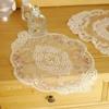 European Style Rose Embroidered Placemat Tablecloth Lace Round Wedding Party Vintage French Desktop Pastoral Decoration Supplies