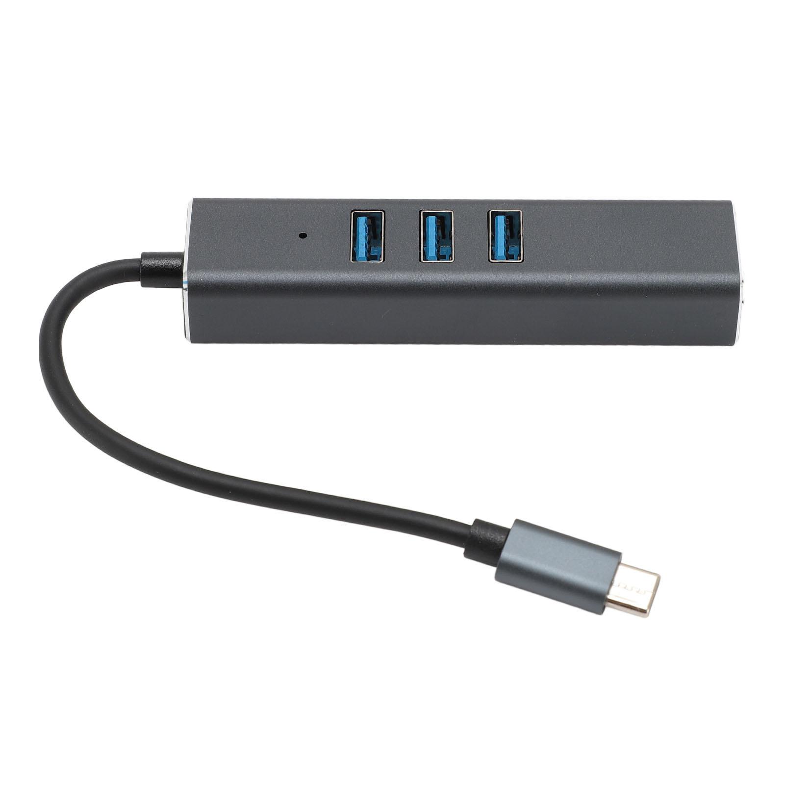 

4 в 1 концентратор типа C, стабильное соединение, 100 Мбит/с, высокоскоростной USB3.0 RJ45, многофункциональный USB-Ethernet