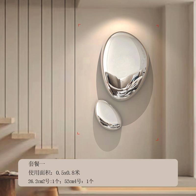 Wall Decor Imitation Stainless Steel Goose Egg Stone Wall Decoratio Creative Water Droplet Wall Decor Pendant Home Hotel Hanging