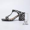 Summer Leopard Women's Chunky Slippers 2025 Elegant High Heels Shoes Sexy Slippers New Pumps Flip Flops Trend Sandalias De Mujer