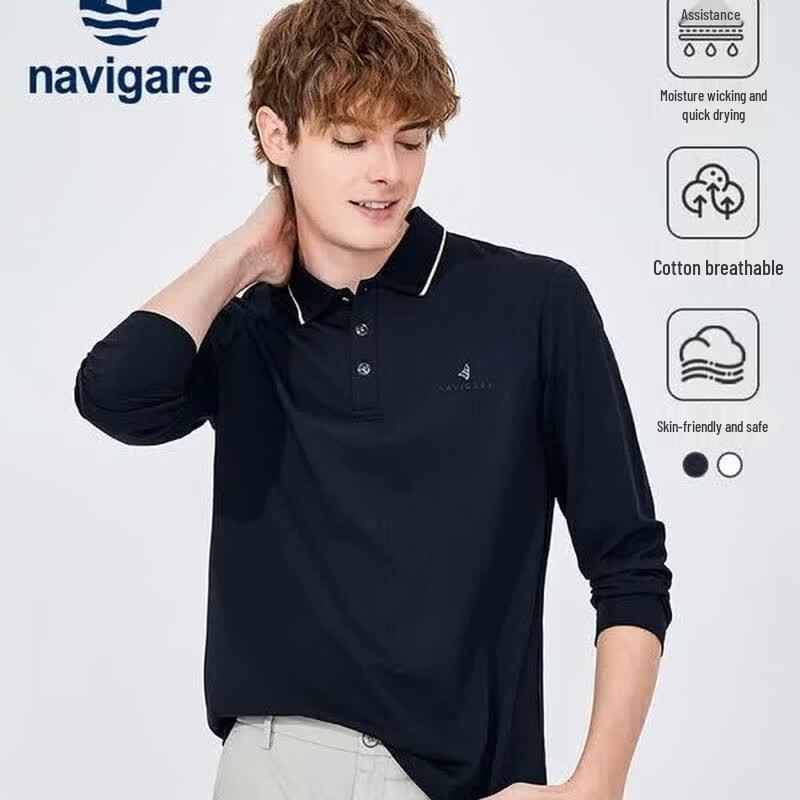 Navigare Men s Quick-Dry Long-Sleeve Polo Shirt L/50