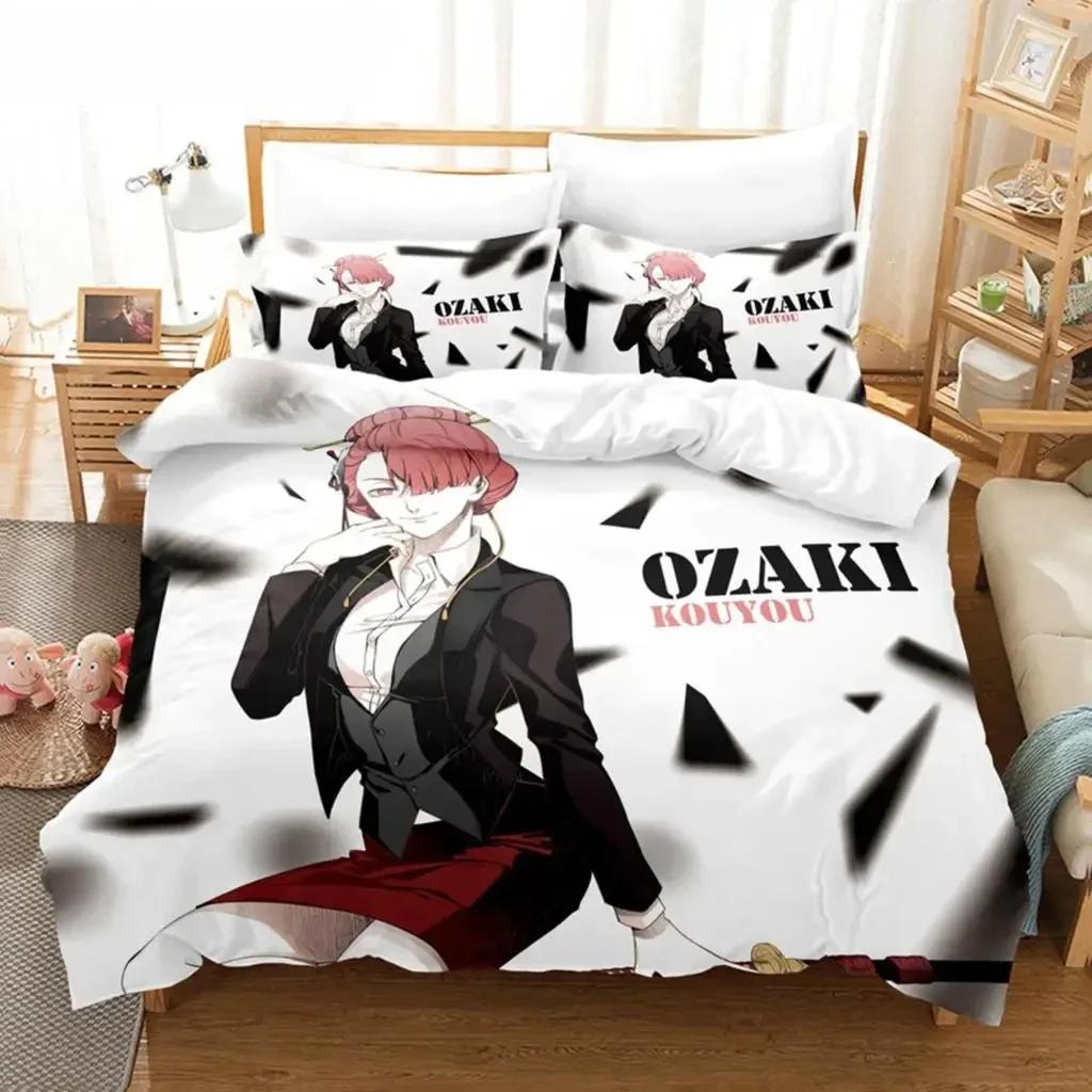 Set Biancheria da Letto Anime Dazai Bungo Stray Dogs Ragazzi Ragazze Misura Singola Queen Copripiumino Federa Letto Bambini Adulti Tessile per la Casa