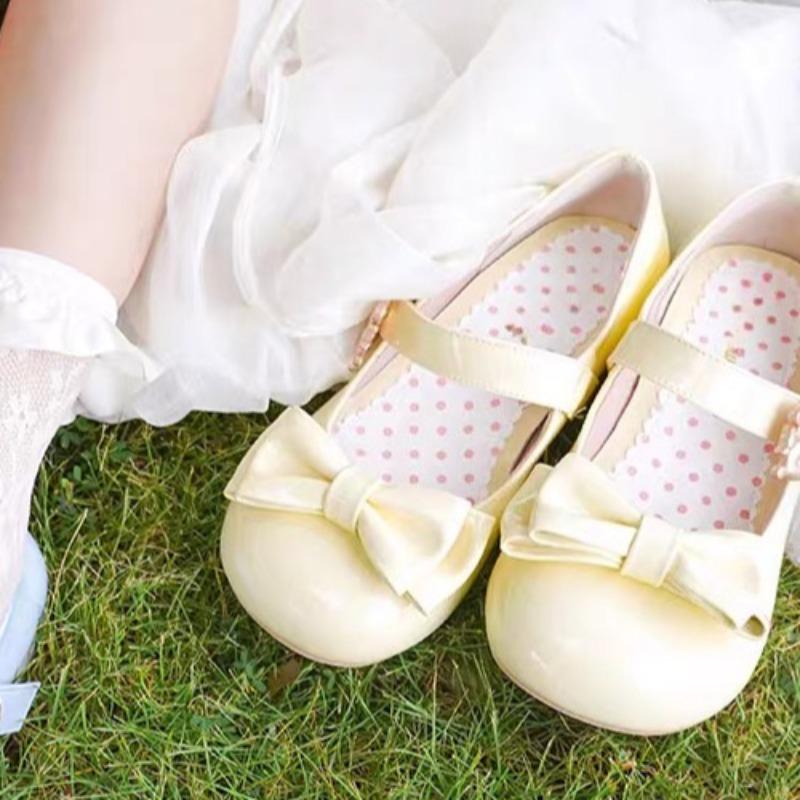 Women Shoes Sweet Cute Bow Flats Fashion Shallow Mouth Single Shoes Mary Jane Shoes Classic Round Head Lolita Shoe Zapatos Mujer