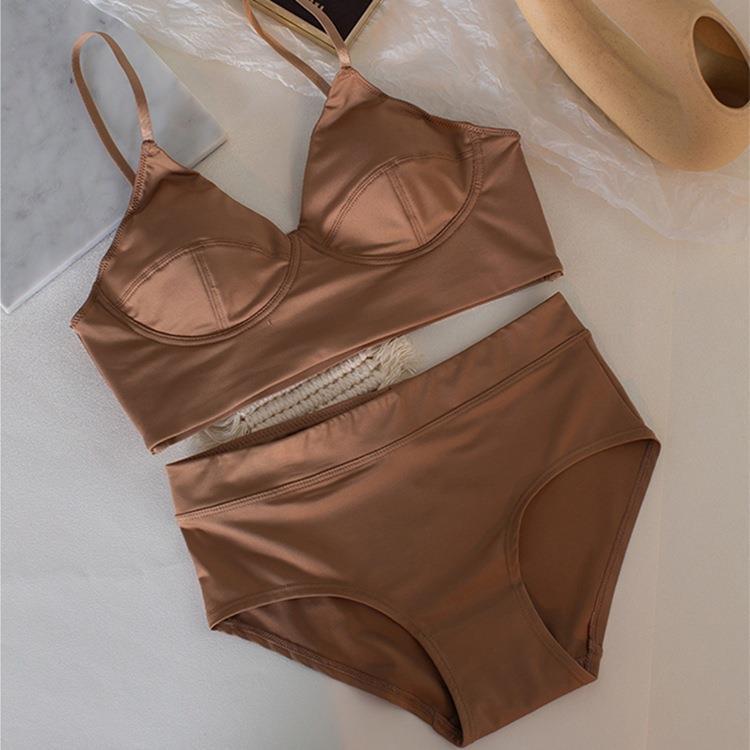 Sexy Back Underwear French Thin Comfortable No Steel Ring Bra Large Chest Small Vest Large Size Bra