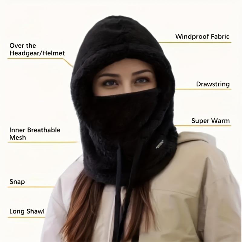 Passamontagna Invernale Maschera da Sci Antivento Termica Addensata Peluche Copri Viso Cappello con Cappuccio Anti-Freddo Sport all'Aperto Ciclismo Corsa Cappellino