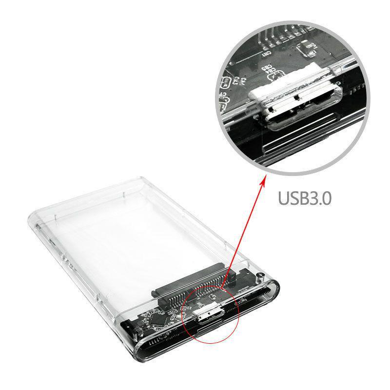 2.5" Transparent USB 3.1 Type-C HDD Enclosure