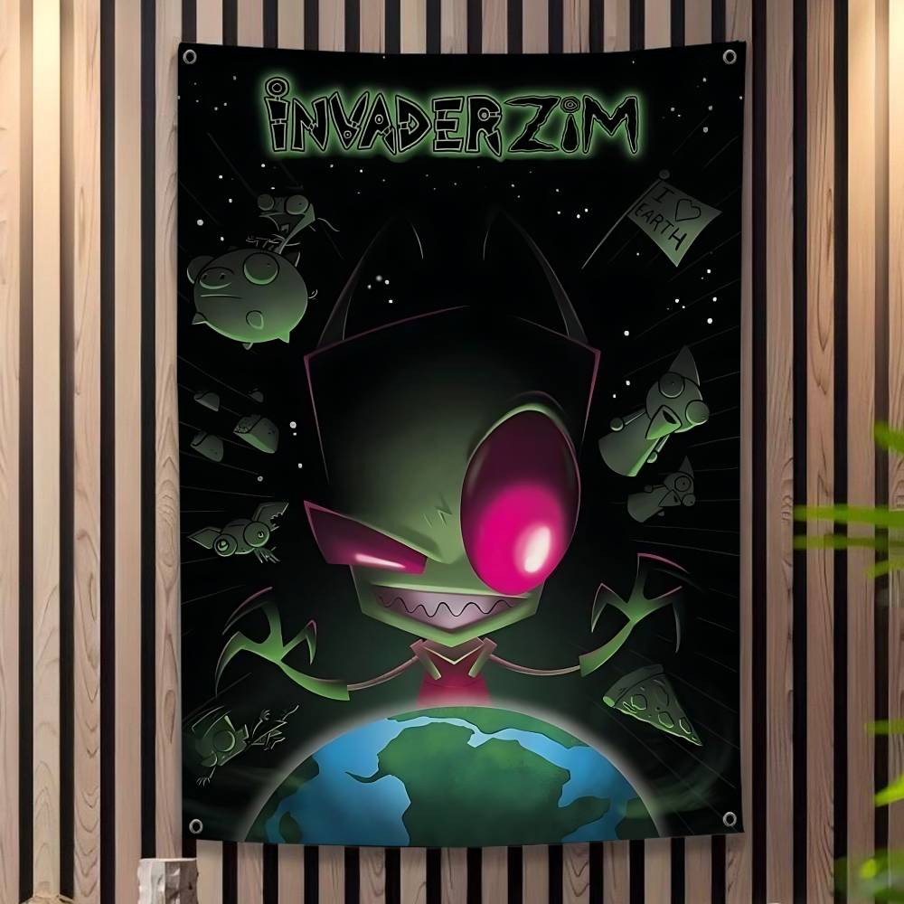Anime IInvader ZZim High End Quality Banner Printing Artistic Atmosphere Style Camping Flag 74x94cm(29x37in)