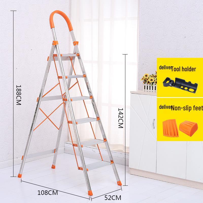 Portable Multifunctional Indoor A-Frame Ladder - 4/5 Step, Folding, Thickened, Telescopic, Mobile