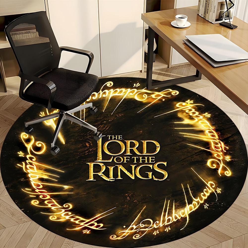 1pc Lord of the Rings Office Round Area Rug, Indoor Mat Suitable For Office,Bedroom Living Room Home Decor, Room Deco a0926062