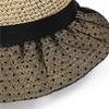 French Style Foreign Wave Dot Mesh Hollow Bucket Hat Sun Hat Children Summer Straw Hat Basin Hat Vacation Travel Bucket Hat