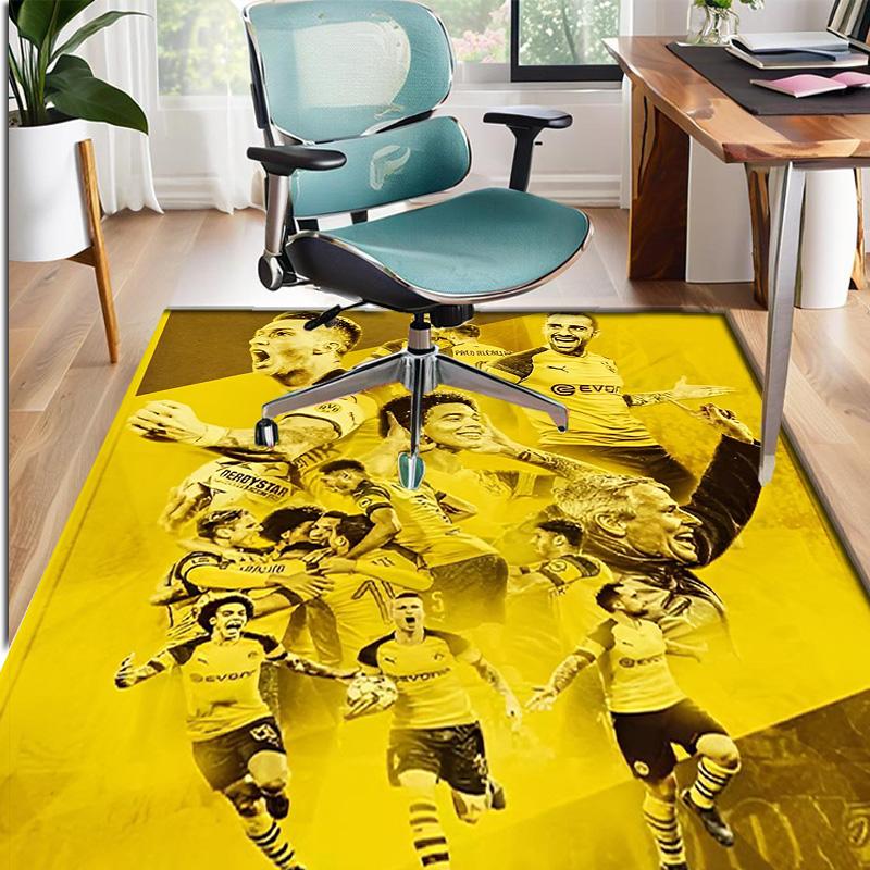 Borussia Dortmund Pattern Rug, Indoor/Outdoor Mat, for Picnic, Gameroom, Bedroom, Office, Living Room, Home Decor Carpet, Birthday Gift