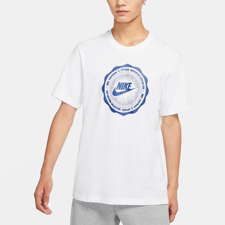 Nike Sportswear Logo Print Short Sleeve T-Shirt Men Tops White CW0482-100
