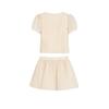 2026 Spring/Summer French Square Neck Short Sleeve Shirt & A-line Skirt Shorts Textured Fashion Set for Women