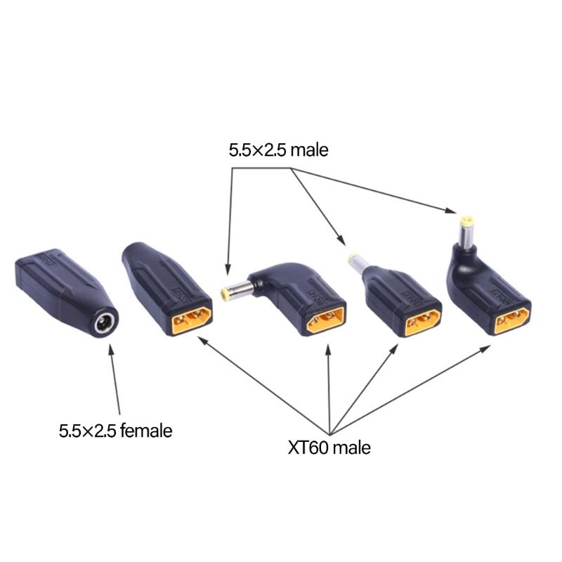 Lightweight XT60 to 5525 Male/Female Charging Adapter Model Aircraft Energy Storage Mobile Power Converter Connector