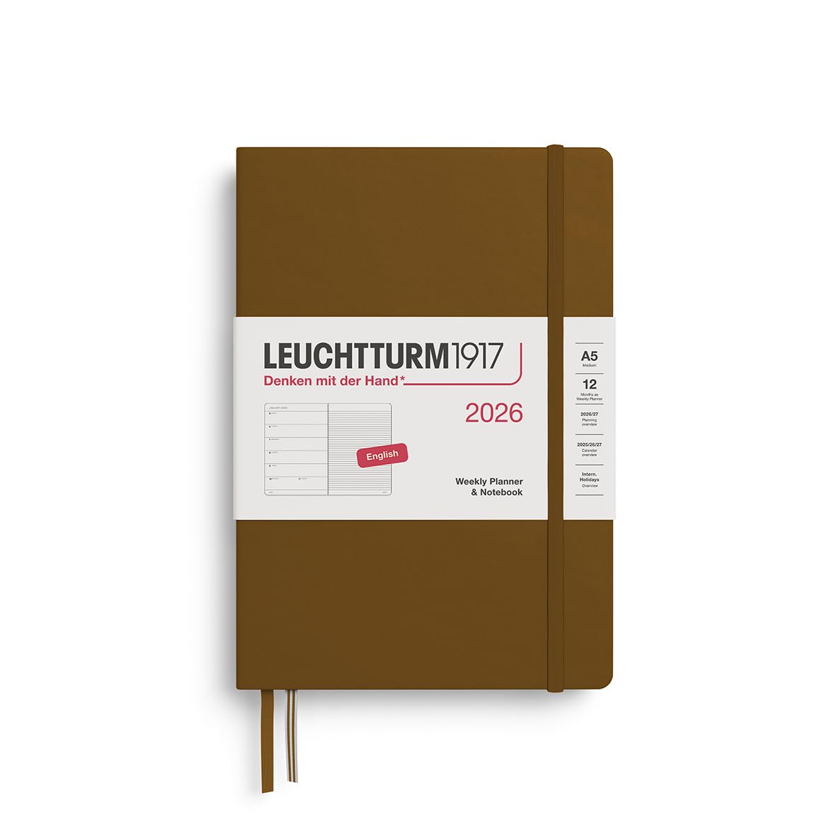 LEUCHTTURM1917 2026 January Start A5 Weekly Spice Brown 372662