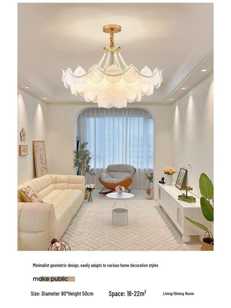 Modern French Crystal Pearl Chandelier for Living Room and Dining Room