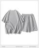 Men's Plus Size Casual Hong Kong Style Summer Sportswear Set: Loose Round Neck T-Shirt & Short Sleeve Capris 2-Piece.