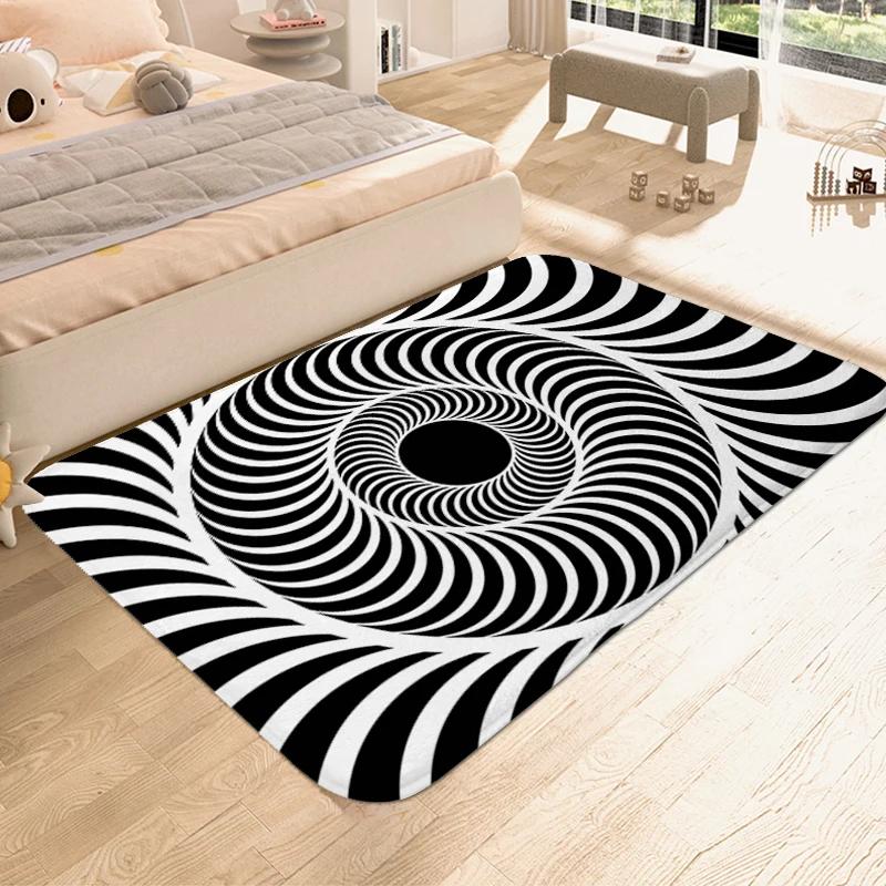 Dywan 3D Iluzja Wiru do Sypialni Geometryczny Optyczny Przedpokój Wejście Mata Pod Stopy Dywan do Salonu Łazienki Wycieraczka Drzwi Wejściowe