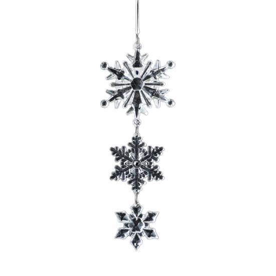 Christmas Snowflake Ornament with Lanyard Creative Shape Transparent Shatterproof Acrylic Pendant Hanging Decor