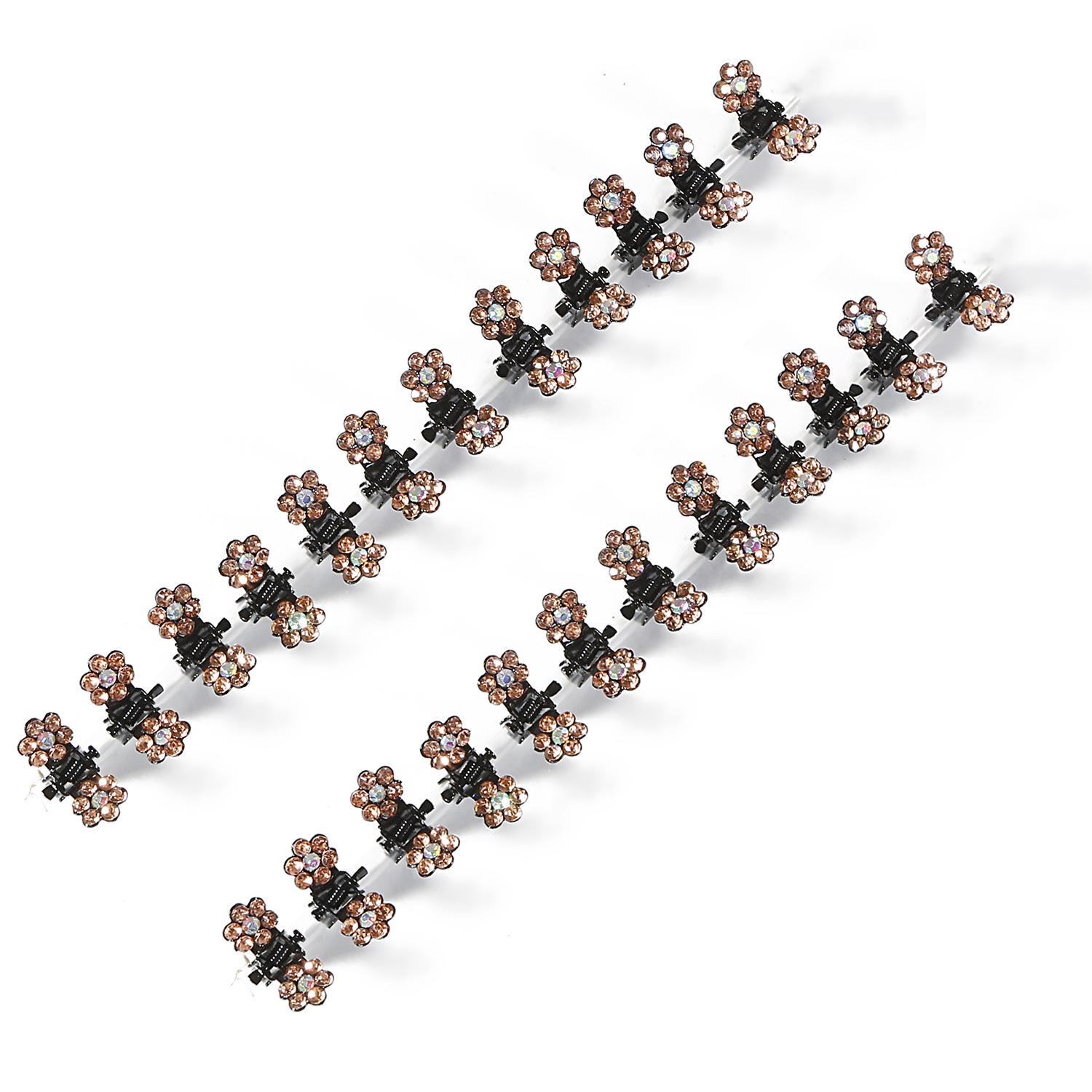 

Маленькие мини заколки для волос со стразами для девочек 12 шт 2х1.6 см золотой