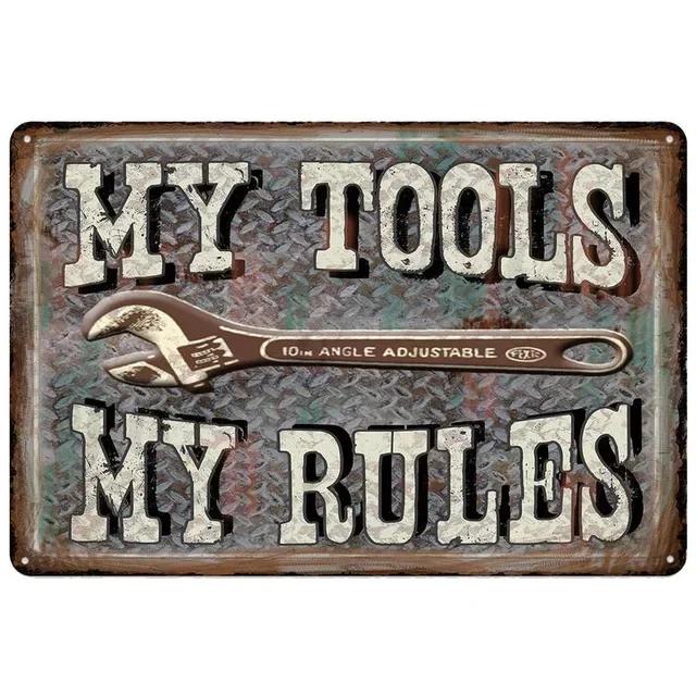 Vintage Metal Tin Signs  My Garage My Rules  Retro Wall Decor Plaque for Game Room Cafe Garage Club Bar Pubs  Iron Painting D