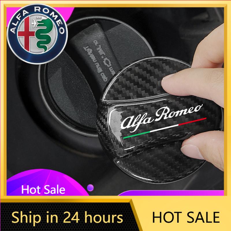 Car Stickers For Alfa Romeo Car Carbon Fibrer Fuel Tank Cap Protection Cover Sticker Interior Accessorie For Alfa Romeo 4C 159 1