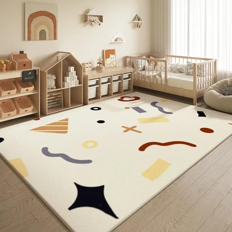 Abstract Graffiti Carpet Mat Rug Smiley Face Geometric Shapes Kids Art Playful Home Decoration Floor Mat Rugs for Bedroom Rug