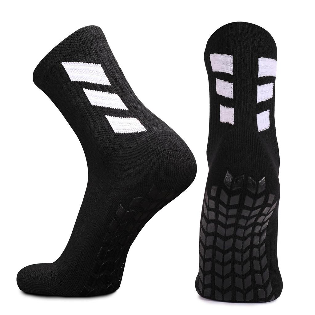 Men's European & American Mid-Calf Anti-Slip Football Socks with Gel Bottom & Thick Towel, Sweat-Absorbent, Anti-Friction Sports Socks