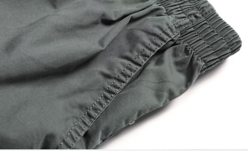 Men's Shorts Casual Cotton Button Elastic Waist Summer Beach Vacation Shorts with Multi-Pocket