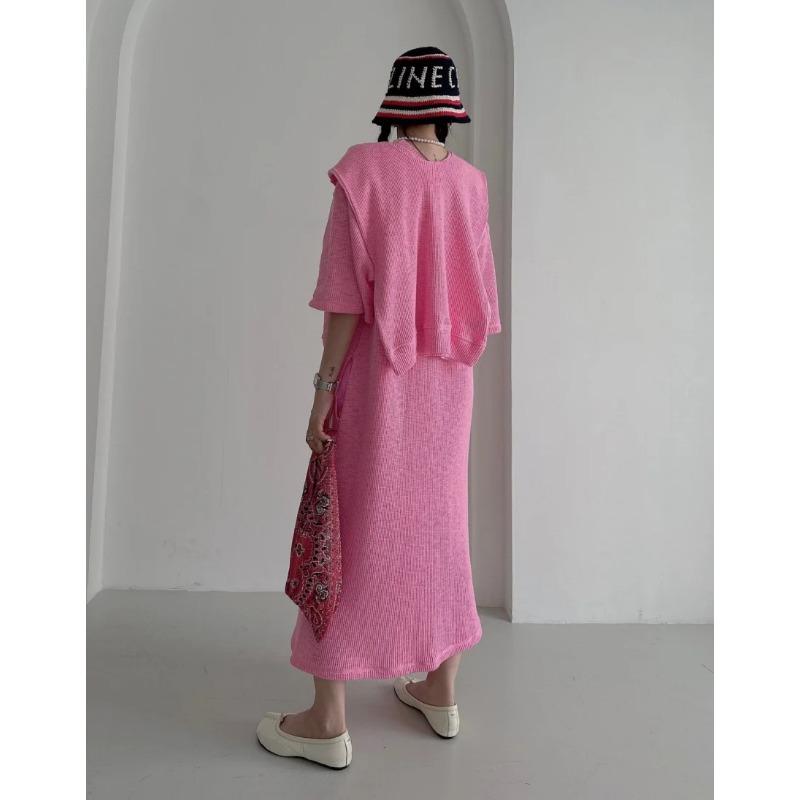 Südkorea Chic Sommer Neue Dame Französisch Sle Süße Rundhals Brief Drucken Schal Design Lose Kurzen Ärmeln T-shirt Kleid Frauen