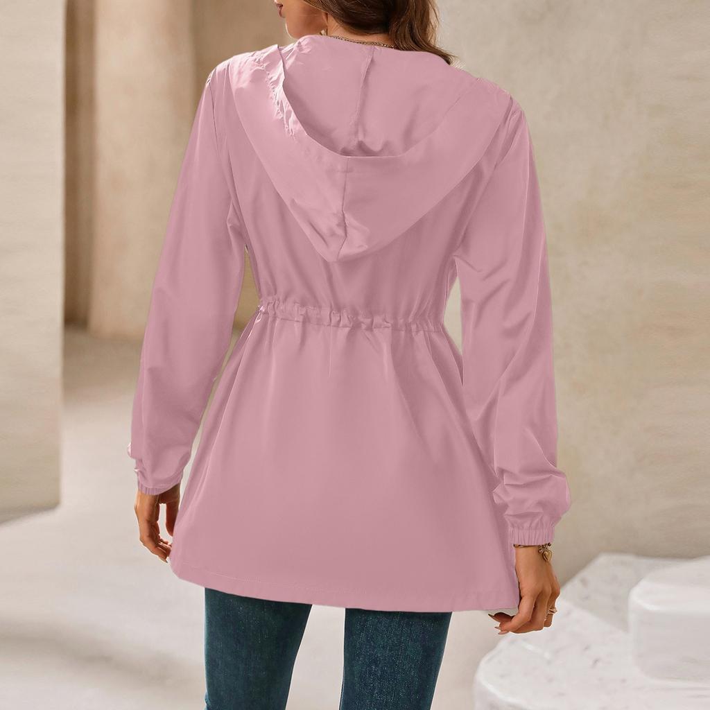 Women's Fashion Casual Solid Color Waterproof Outdoor Hiking Short Jacket