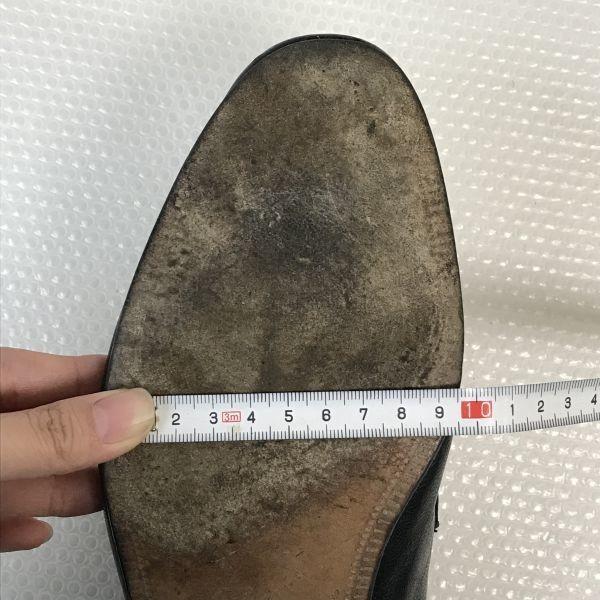 80s-90s Vintage Made In England Grenson Woven Leather Coin Loafer Moccasin 8 / 26.5cm / Black Dress Shoes(USED)