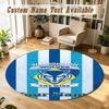 Round Rug Custom NameWarrington Wolves FC Pattern Non Slip Carpet Home Floor Decor