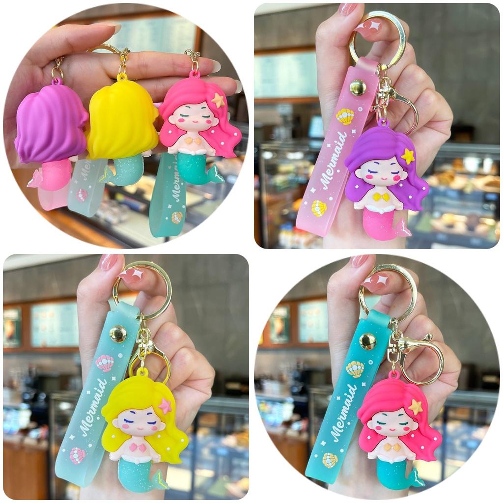 Mermaid Keychain Cartoon Cute Pendants Key Holder Decoration Bag Charm Gifts Kid