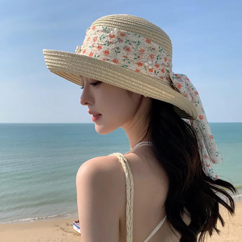 WTEMPO Women's Summer Versatile Sun Protection Outdoor Bucket Hats Large Brim Simple Elegant Casual Breathable Sun Hats