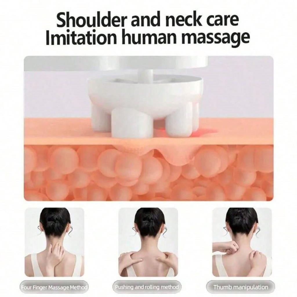 Massageador Elétrico de Pescoço, Almofada de Massagem em Forma de U, Massageador Cervical e de Pescoço com Esponja de Memória Durável, Almofada de Massagem com Calor