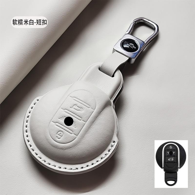 Genuine Leather Car Key Case Cover Fob For Bmw Mini Cooper S One Jcw F54 F55 F56 F57 F60 Clubman Countryman Keychain Durable Fob