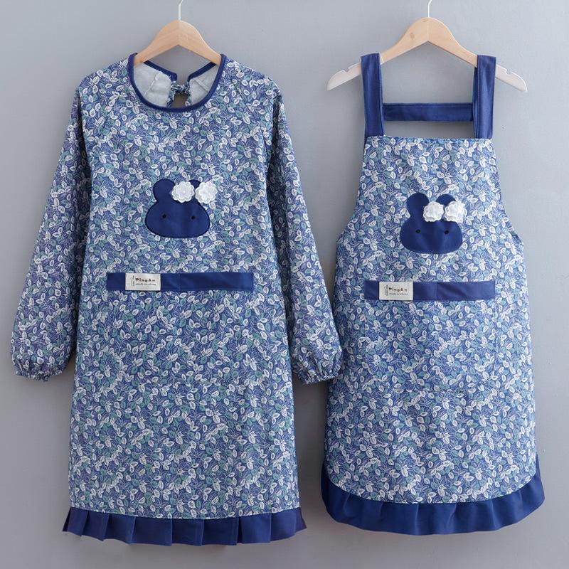 2024 Women's Long Sleeve Waterproof Kitchen Apron - Oil-Proof Coveralls for Home Use