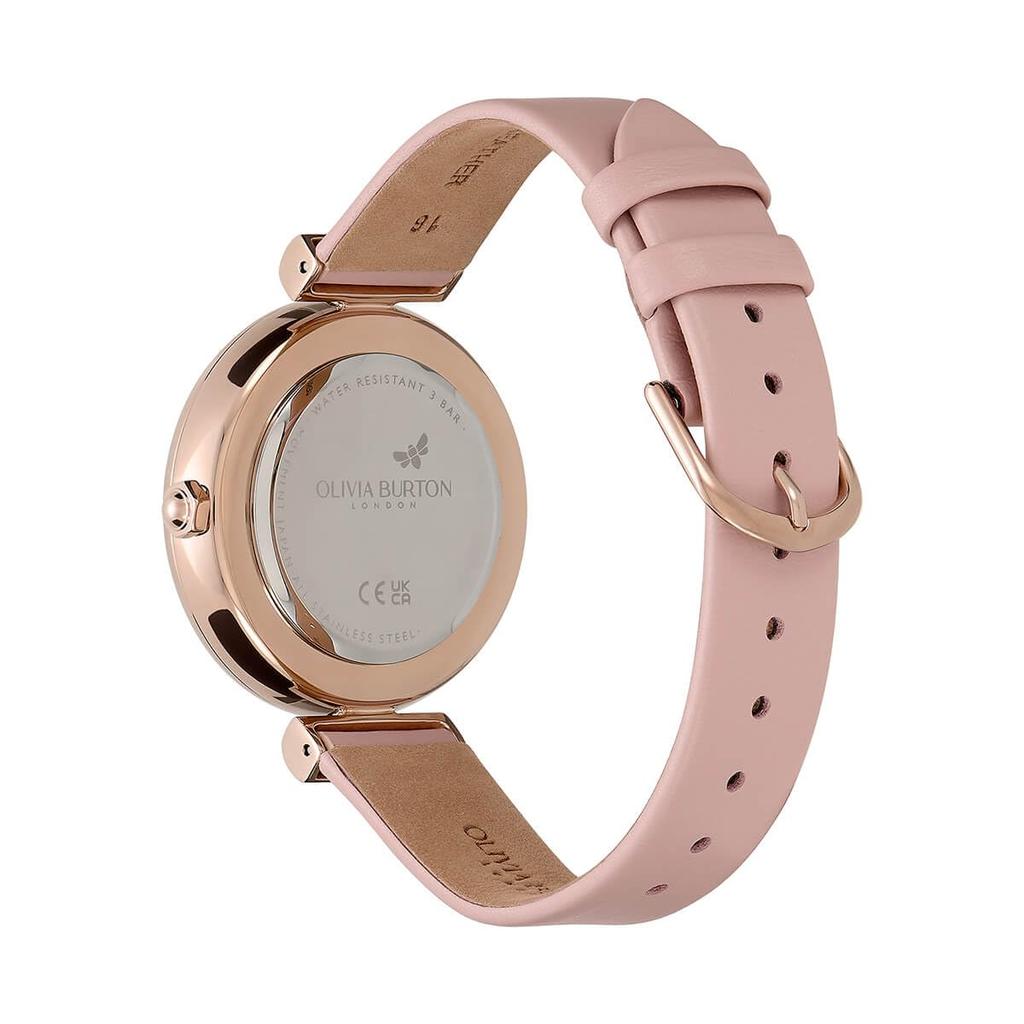 Authorized Retailer Olivia Burton Watch Ob24000094 Signature 36mm Dogwood Silver with White Brushed Leather Strap [OLIVIA BURTON] Women's T-Bar &